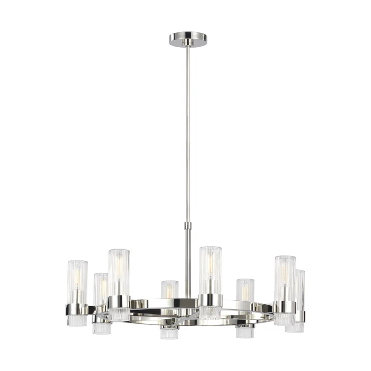 Everly Quinn 8 - Light Dimmable Wagon Wheel Chandelier