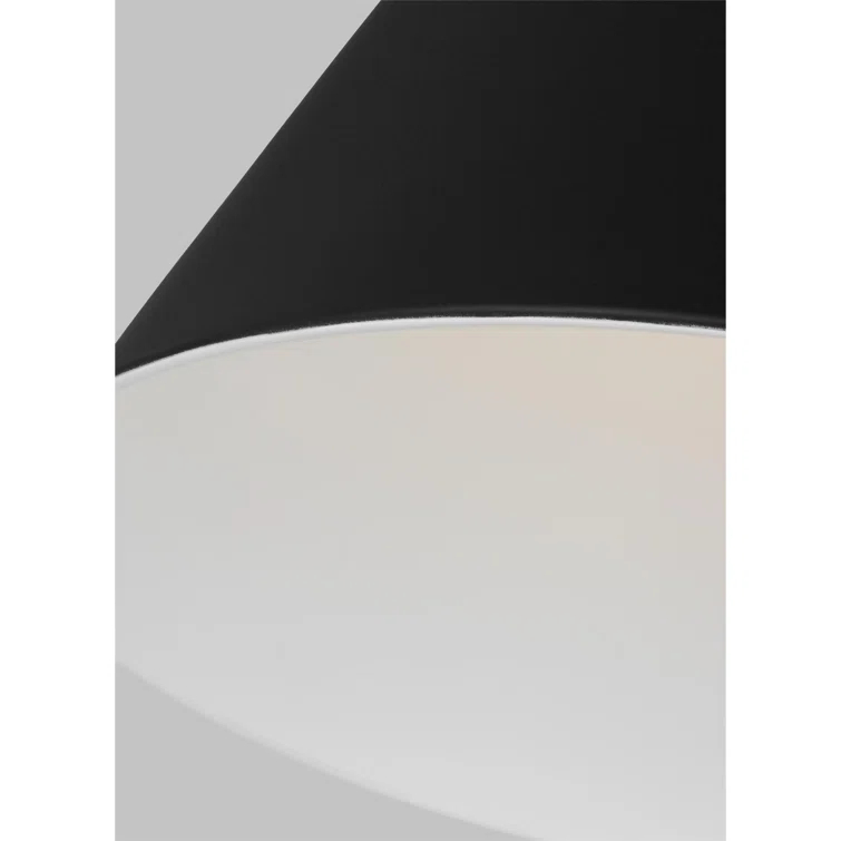 Midnight Black and Brass Cone Pendant Light