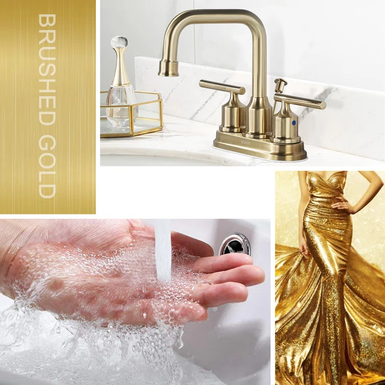 Centerset 2-handle Bathroom Faucet with Drain Assembly