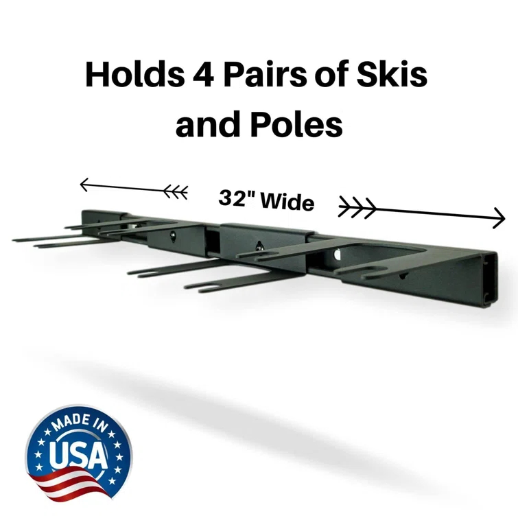 Cropper Steel Wall Mounted Adjustable Multi-Use Ski/Snowboard Rack