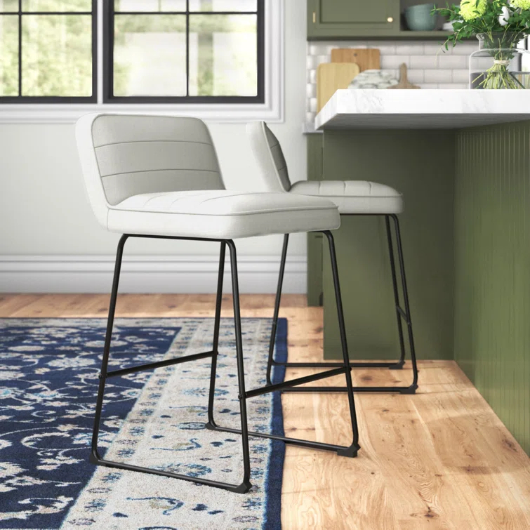 Lallie Upholstered Counter Stool with Metal Frame