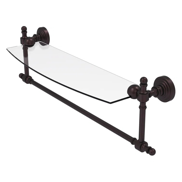 Retro Wave Bracket Shelf with Towel Bar
