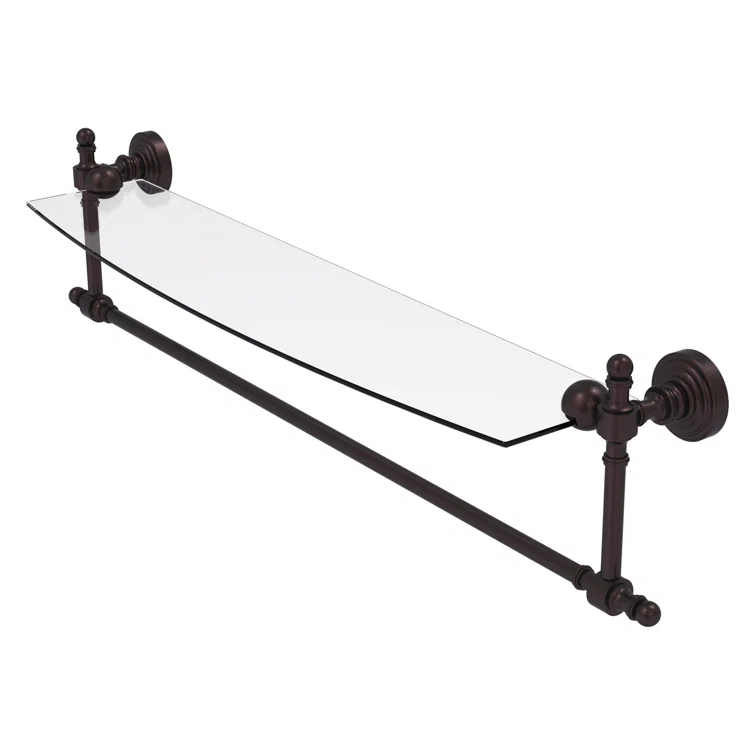 Retro Wave Bracket Shelf with Towel Bar