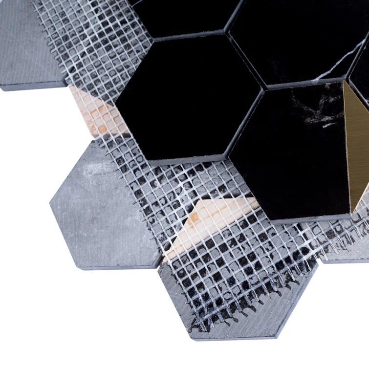 Natural Bianco 3" x 3" Marble Honeycomb Mosaic Wall Tile