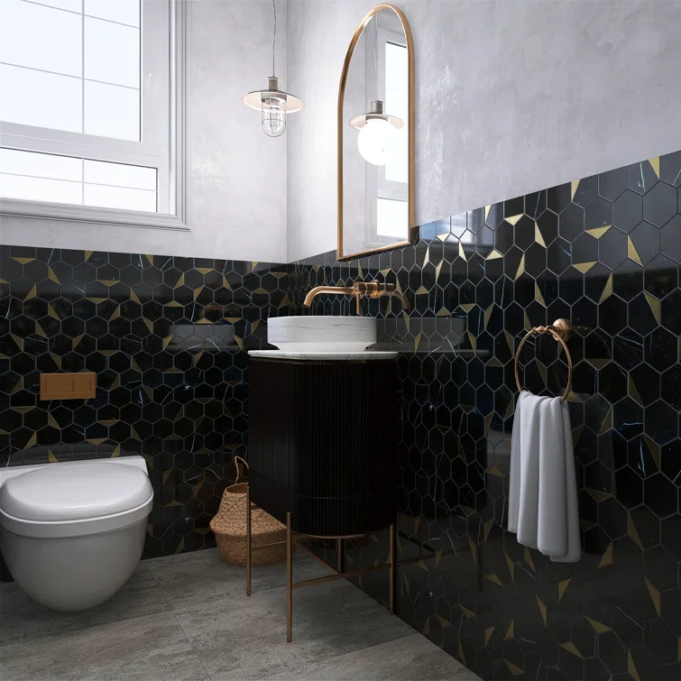 Natural Bianco 3" x 3" Marble Honeycomb Mosaic Wall Tile