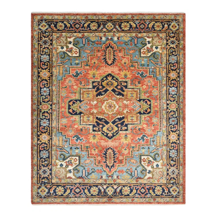 Handmade Geometric Wool 8' x 10' Rectangular Rug