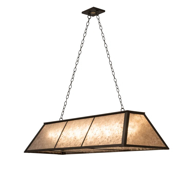 60" Oil Rubbed Bronze Glass Island Pendant Light