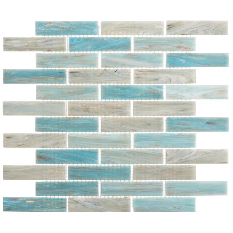 Marianna 1" x 4" Glass Brick Joint Mosaic Kitchen Backsplash, Bathroom, Shower, Pool, Wall and Floor Tile