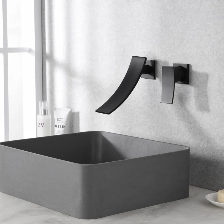 Wall Mount Bathroom Vanity Faucet, Waterfall Bathroom Faucet, Lavatory Faucet