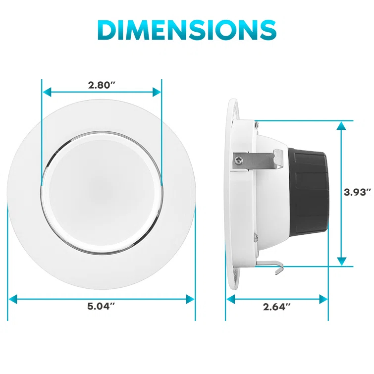 Luxrite 4" Selectable CCT Remodel IC Gimbal LED Retrofit Recessed Lighting Kit LR23233-12PK