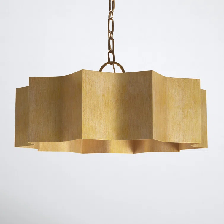 Carney 3 Light Metal Dimmable Scalloped Chandelier