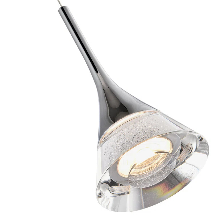 Amalfi 4.75-in Integrated LED Height Adjustable ETL Certified Pendant Light with Cone Shade