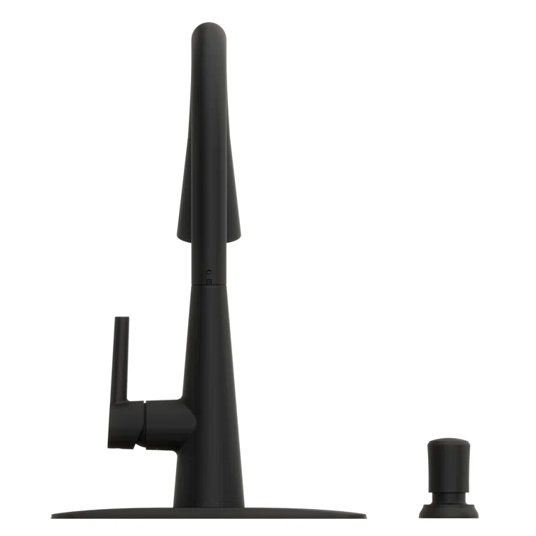 Pfister Barulli 1-Handle Pull-Down Matte Black Kitchen Faucet with Soap Dispenser