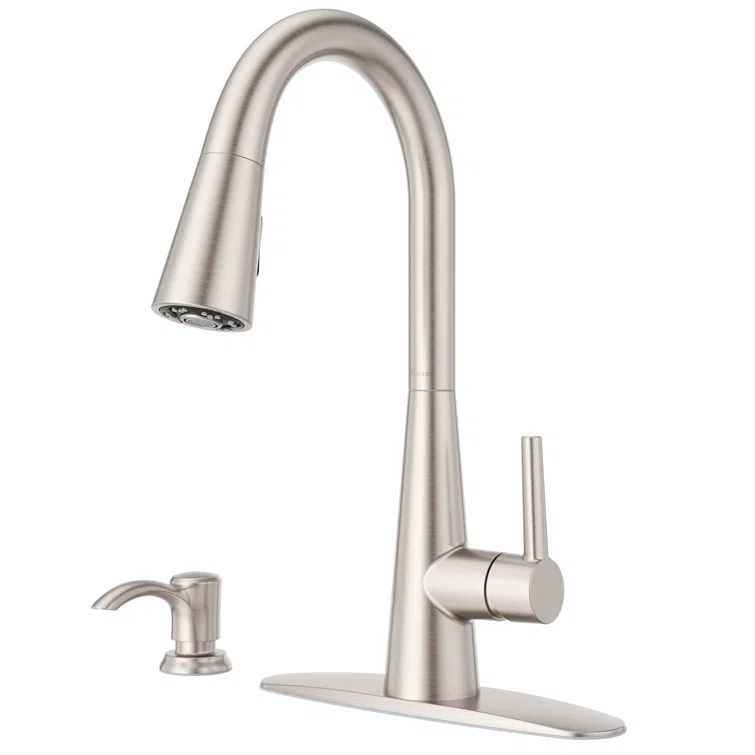 Pfister Barulli 1-Handle Pull-Down Matte Black Kitchen Faucet with Soap Dispenser