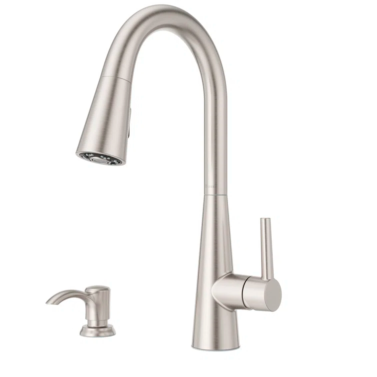 Pfister Barulli 1-Handle Pull-Down Matte Black Kitchen Faucet with Soap Dispenser