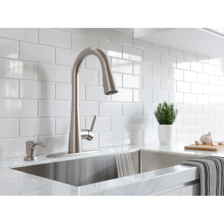 Pfister Barulli 1-Handle Pull-Down Matte Black Kitchen Faucet with Soap Dispenser