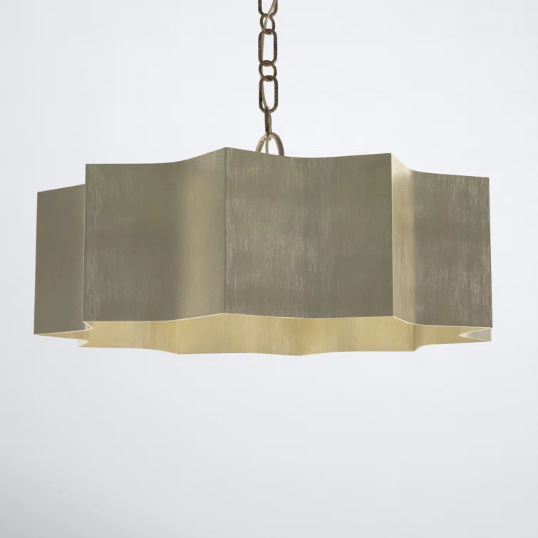 Carney 3 Light Metal Dimmable Scalloped Chandelier