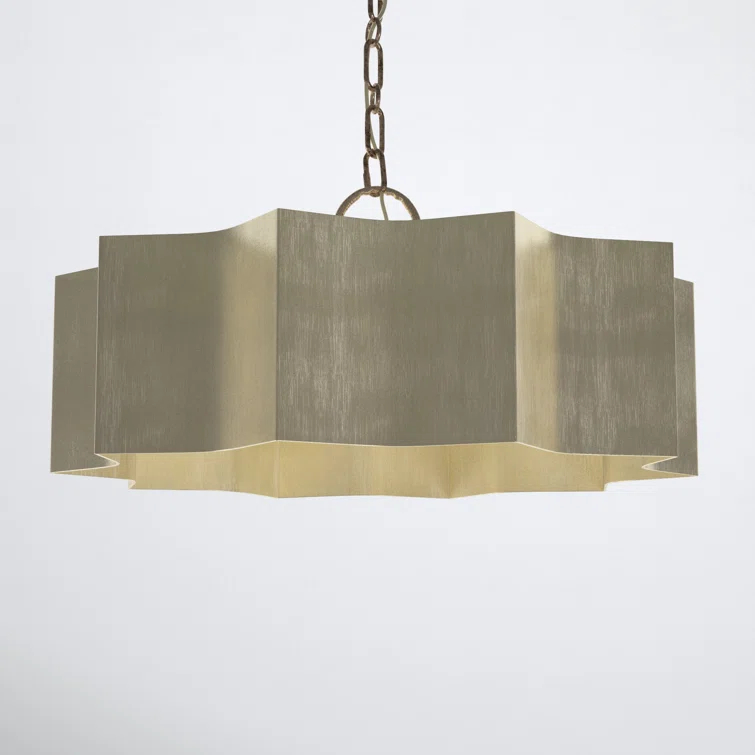 Carney 3 Light Metal Dimmable Scalloped Chandelier