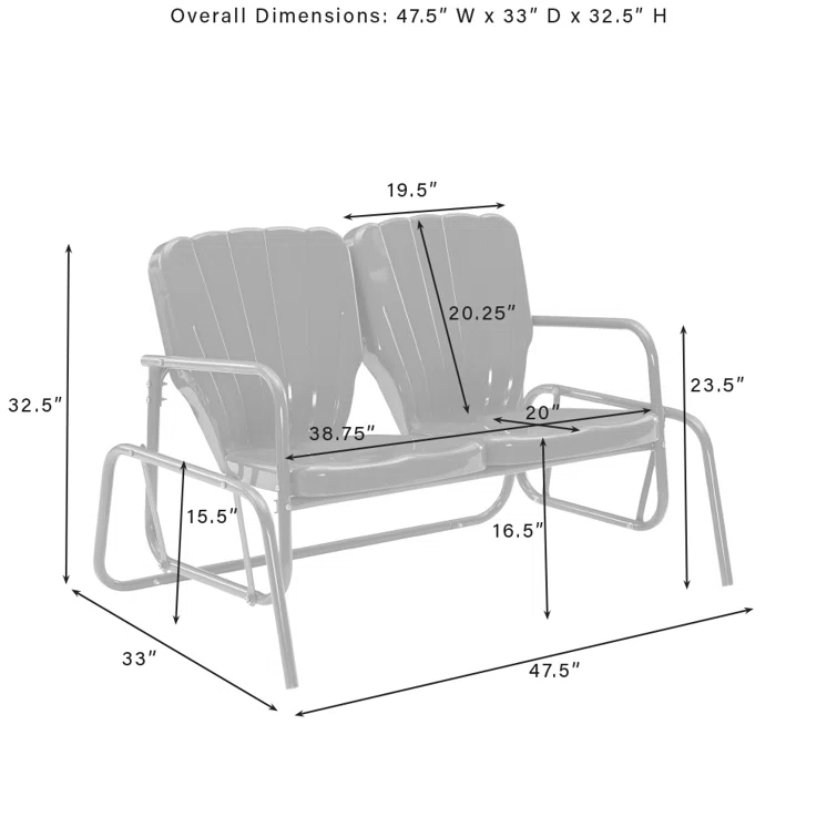 Outdoor Burley Gliding Metal Bench