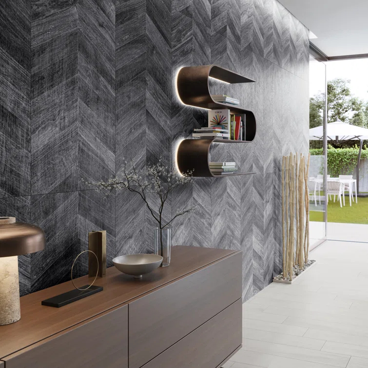 Chevron 24 in. x 48 in. Matte Porcelain Floor and Wall Tile (15.49 Sq. Ft. / Case)
