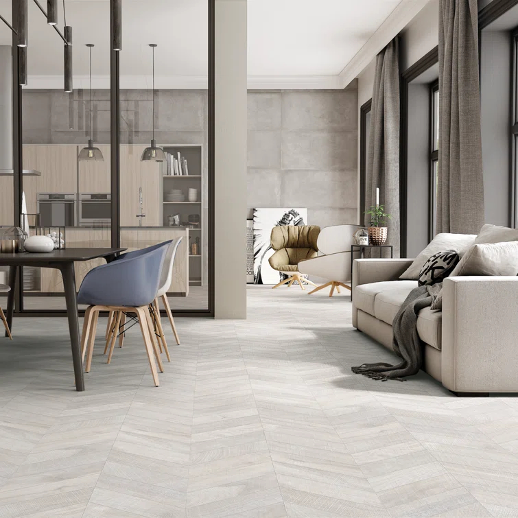 Chevron 24 in. x 48 in. Matte Porcelain Floor and Wall Tile (15.49 Sq. Ft. / Case)