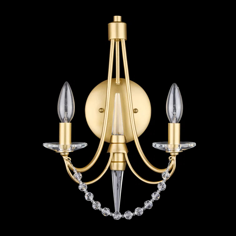 Black and Gold Dimmable Candle Wall Sconce