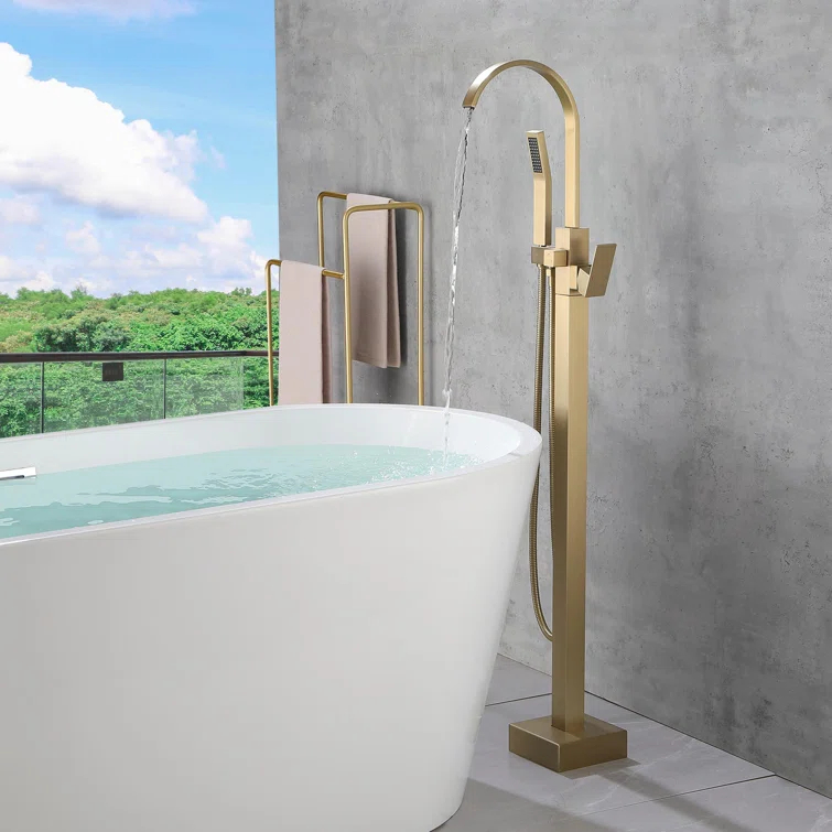 Floor Tub Spout with Diverter
