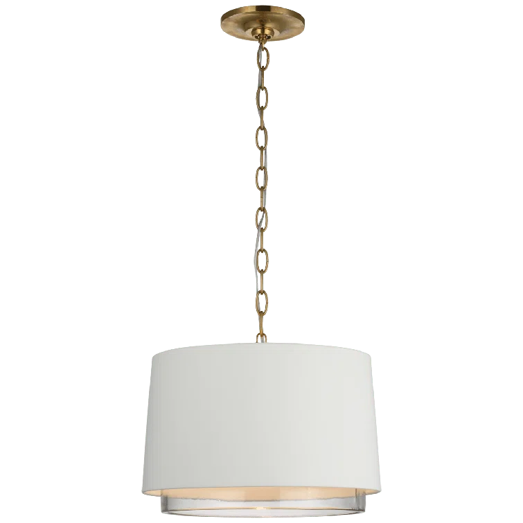 Sydney Sleek Modern LED Pendant in Soft Brass with Clear Glass