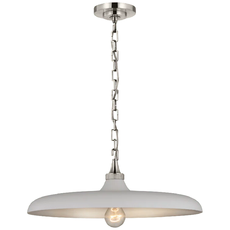 Piatto Polished Nickel and White LED Pendant Light