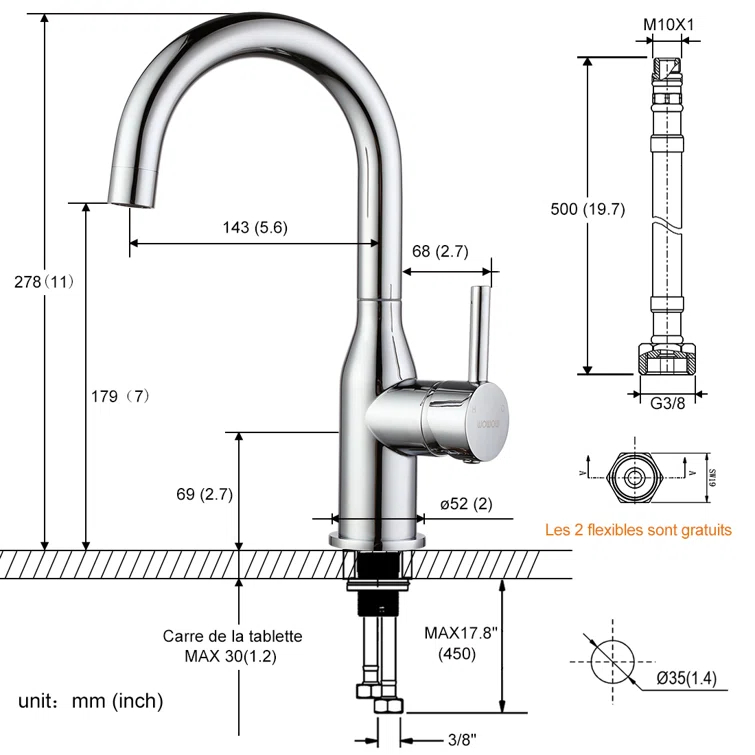 Single-Hole Single-handle Bathroom Faucet