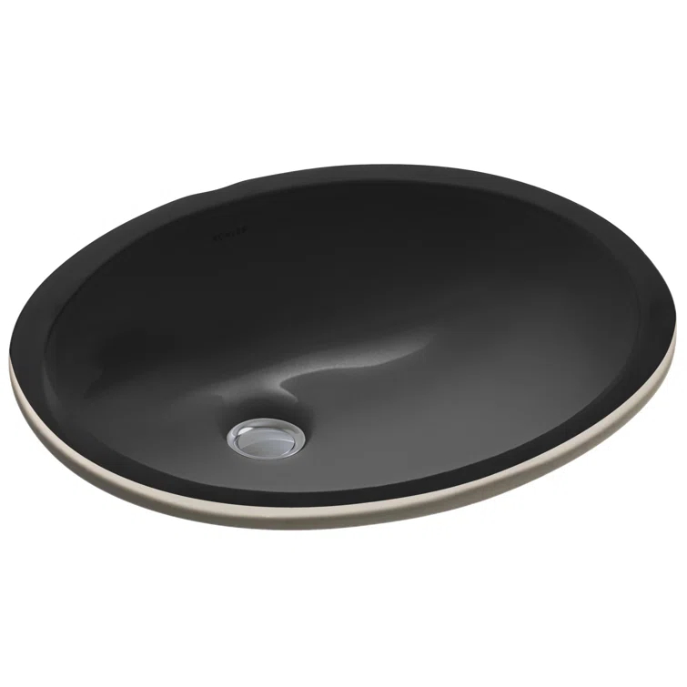 Caxton® Ceramic Oval Undermount Bathroom Sink with Overflow