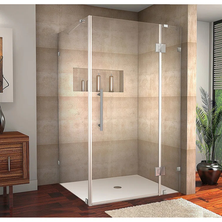 Aston Avalux 42" x 72" Rectangle Hinged Shower Enclosure with Fixed Panel SEN987-CH-4236-10