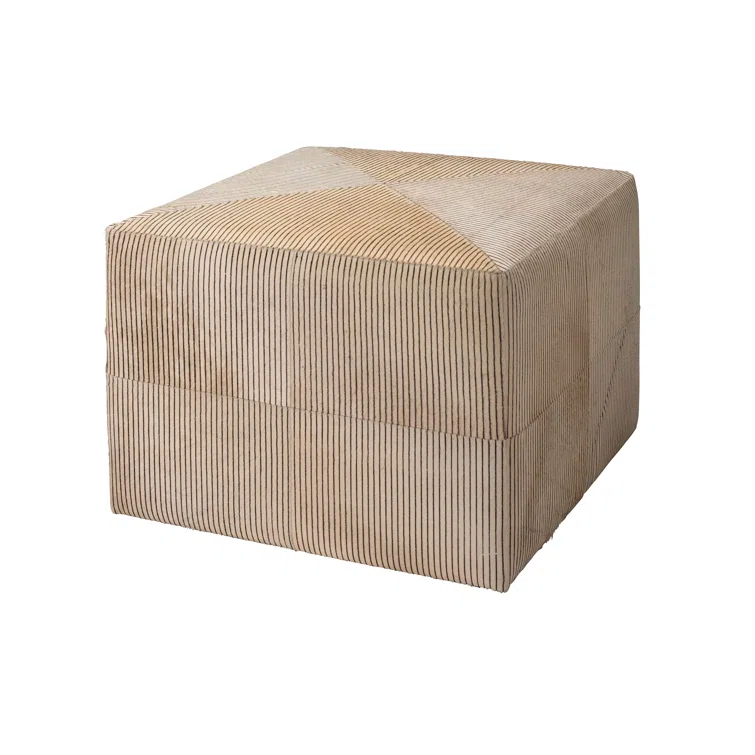Jamie Young Company Pinstriped Leather Ottoman