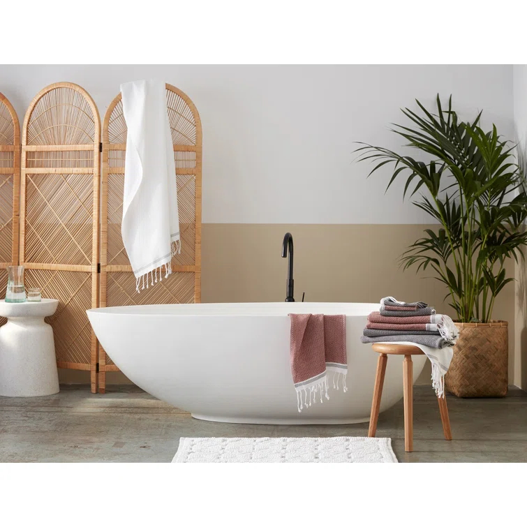 Fawn and Rust Organic Cotton Mediterranean Bath Towel