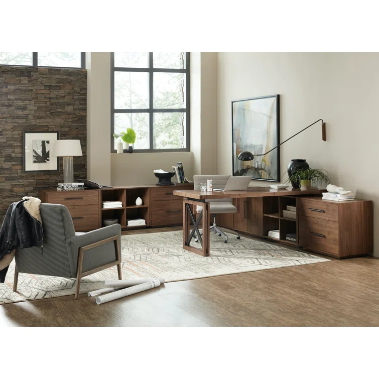 Elon Transitional Swivel Desk Chair in Crafty Cement Fabric