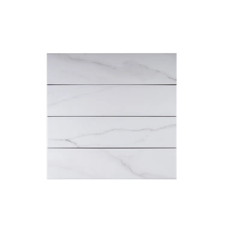 Pulpis 3" x 13" Beveled Porcelain Marble Look Subway Wall & Floor Tile