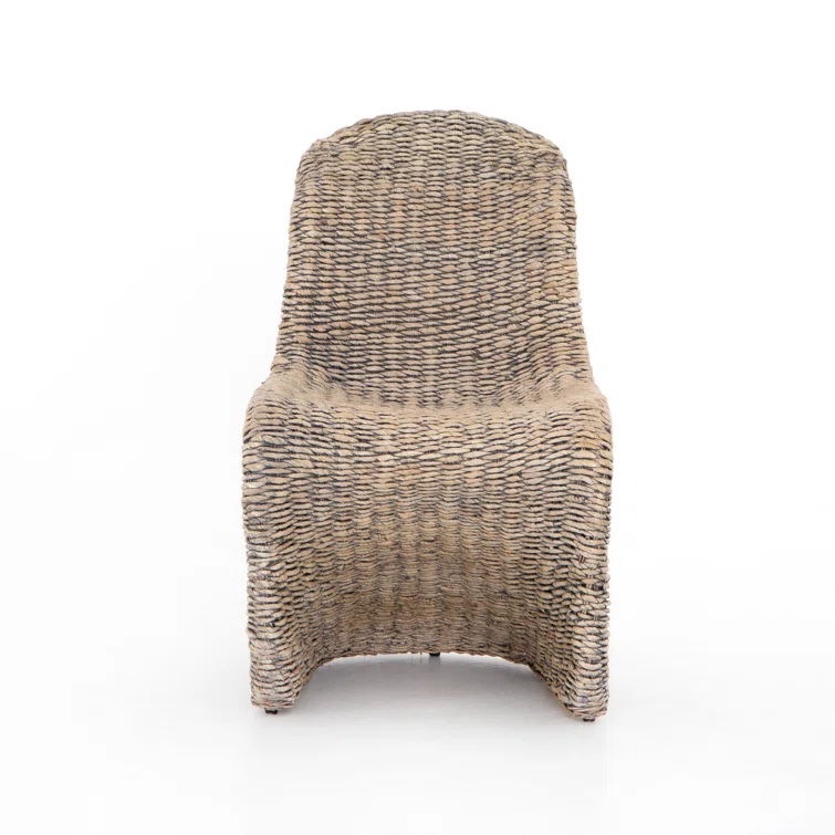 Portia Contemporary Gray Wash Rattan Side Chair
