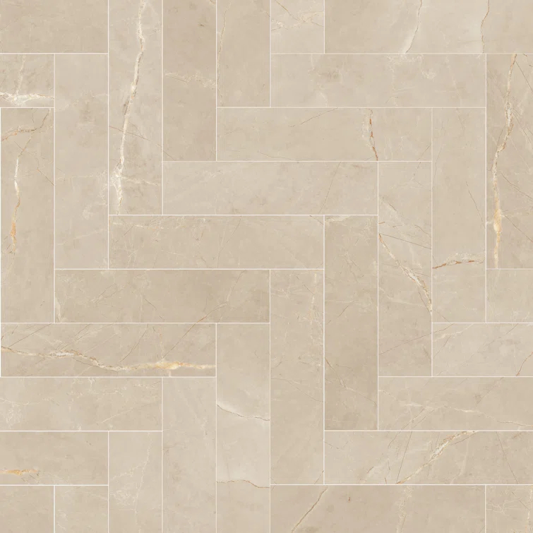 Pulpis 3" x 13" Beveled Porcelain Marble Look Subway Wall & Floor Tile