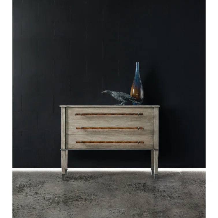 Transitional Melange 3-Drawer Light Wood Dresser with Dovetail Drawers