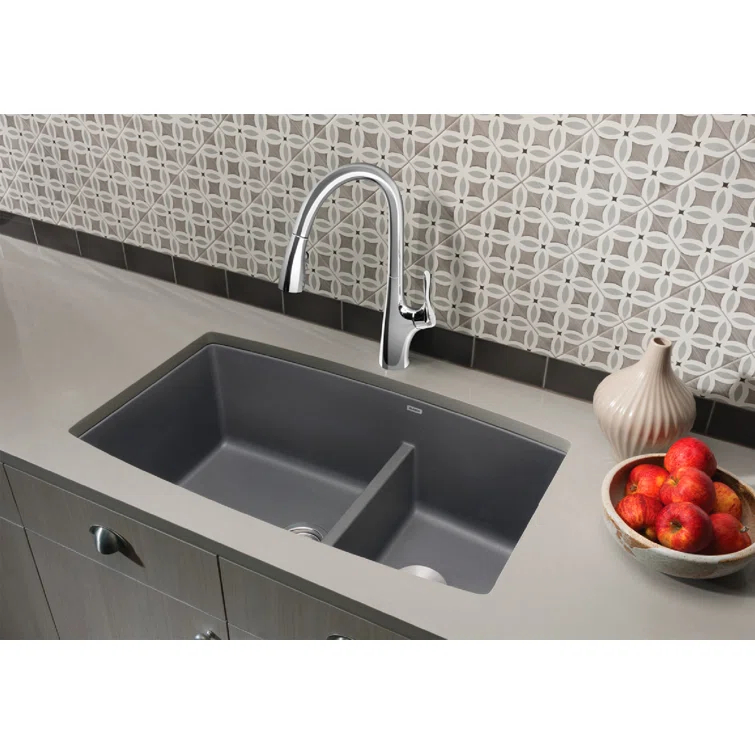 Performa SILGRANIT 33" L x 19" W Double Bowl Undermount Kitchen Sink