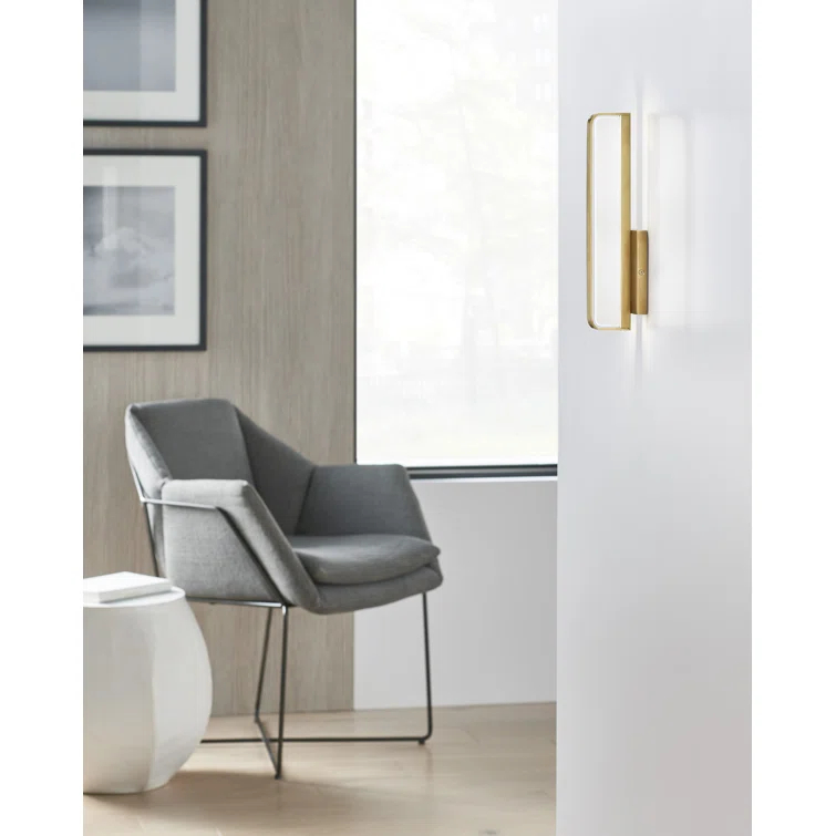 Banda 13" Natural Brass Dimmable LED Bath/Wall Sconce