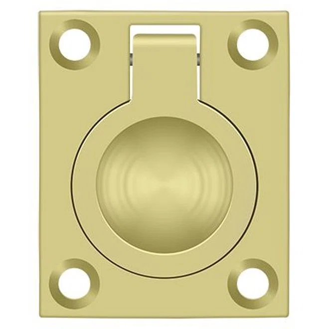 Deltana FRP175U3 Flush Ring Pull; 1-3/4" x 1-3/8"; Bright Brass Finish