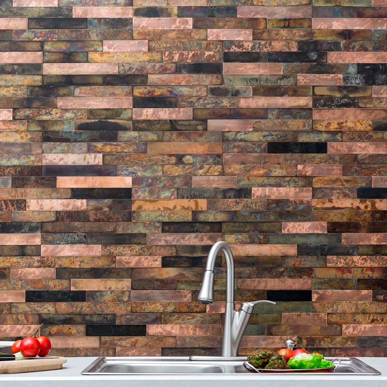 Metal Peel and Stick Mosaic Tile