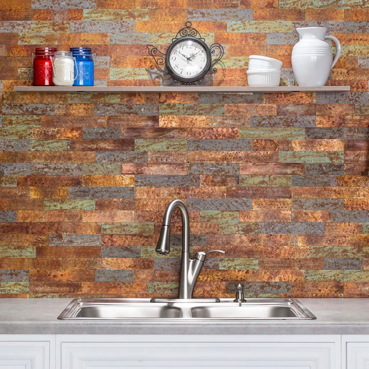 Metal Peel and Stick Mosaic Tile
