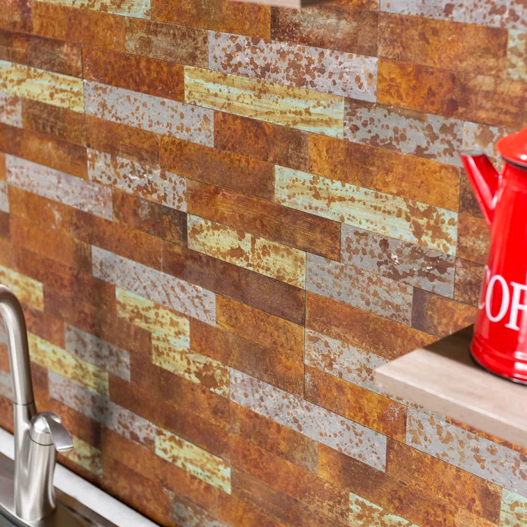 Metal Peel and Stick Mosaic Tile