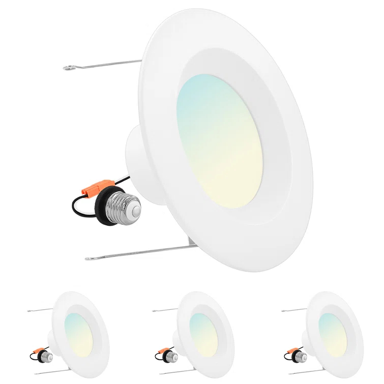 Sunperian SP34205-4PC 6'' Selectable Color Temperature Dimmable Air-Tight IC Rated LED Retrofit Recessed Lighting Kit (Set of 4)