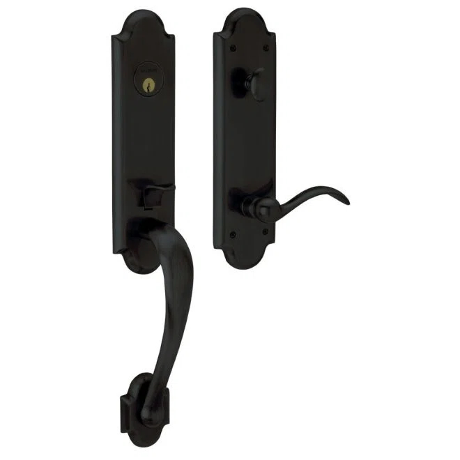 Distressed Oil Rubbed Bronze Single Cylinder Handleset with Lever