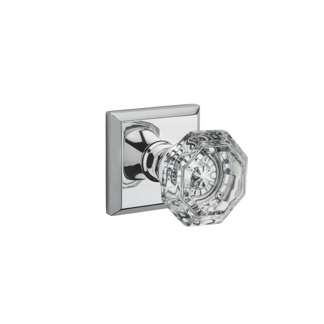 Crystal Passage Door Knob with Traditional Square Rose