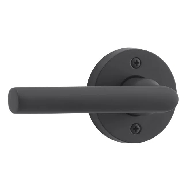 Satin Black Solid Brass Contemporary Round Lever Handle