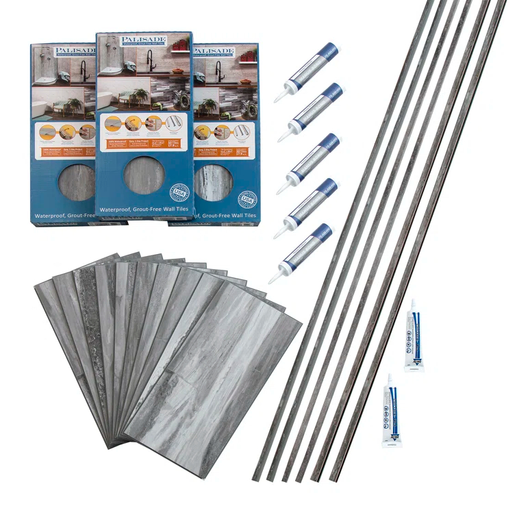 Palisade 23.2 in. x 11.1 in. Tile Shower and Tub Surround Kit